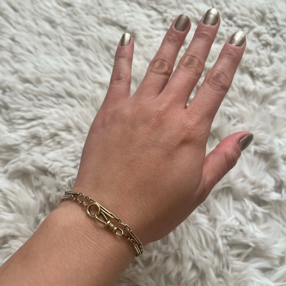 Antique Edwardian 14k yellow gold watch chain 14 inches - Picture 2 of 10